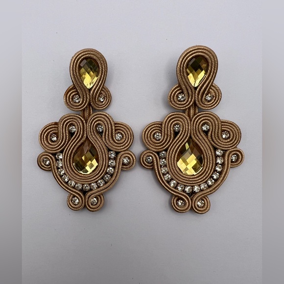 Elegant Oversized Statement Earrings - Wedding Glam Earrings - Prom Earrings - Picture 1 of 9